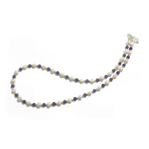 Purple Amethyst and Pearl Necklace Purple Amethyst and Pearl Necklace